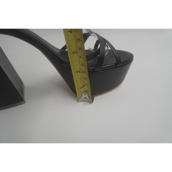 Black Suede Studio Strappy Sandals Block Chunky Platform Heels Size 11. New - Picture 7 of 10